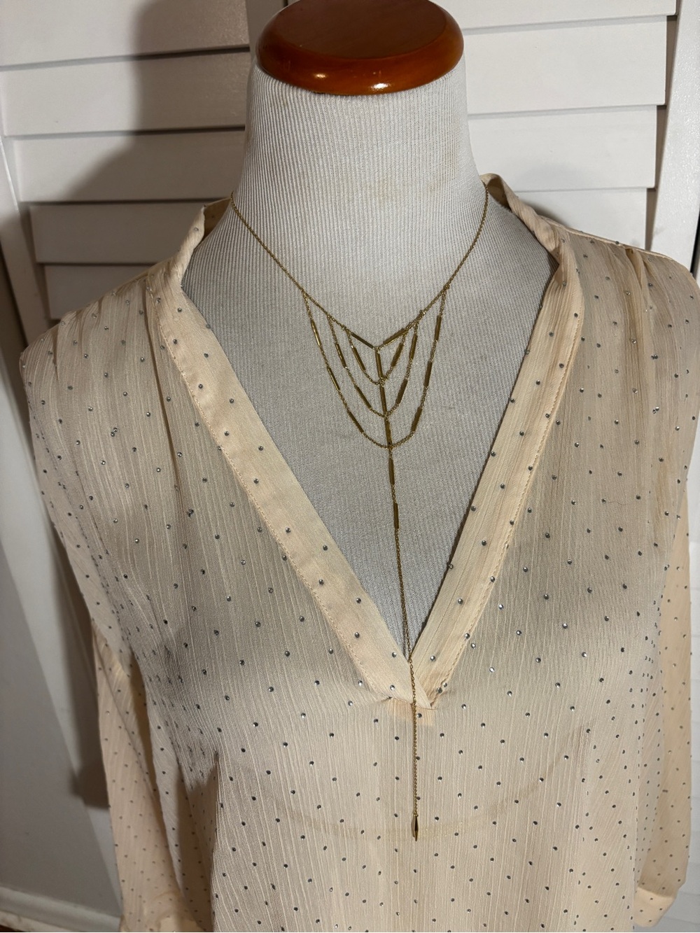 Stella & Dot Gold Layered Y-Chain Necklace